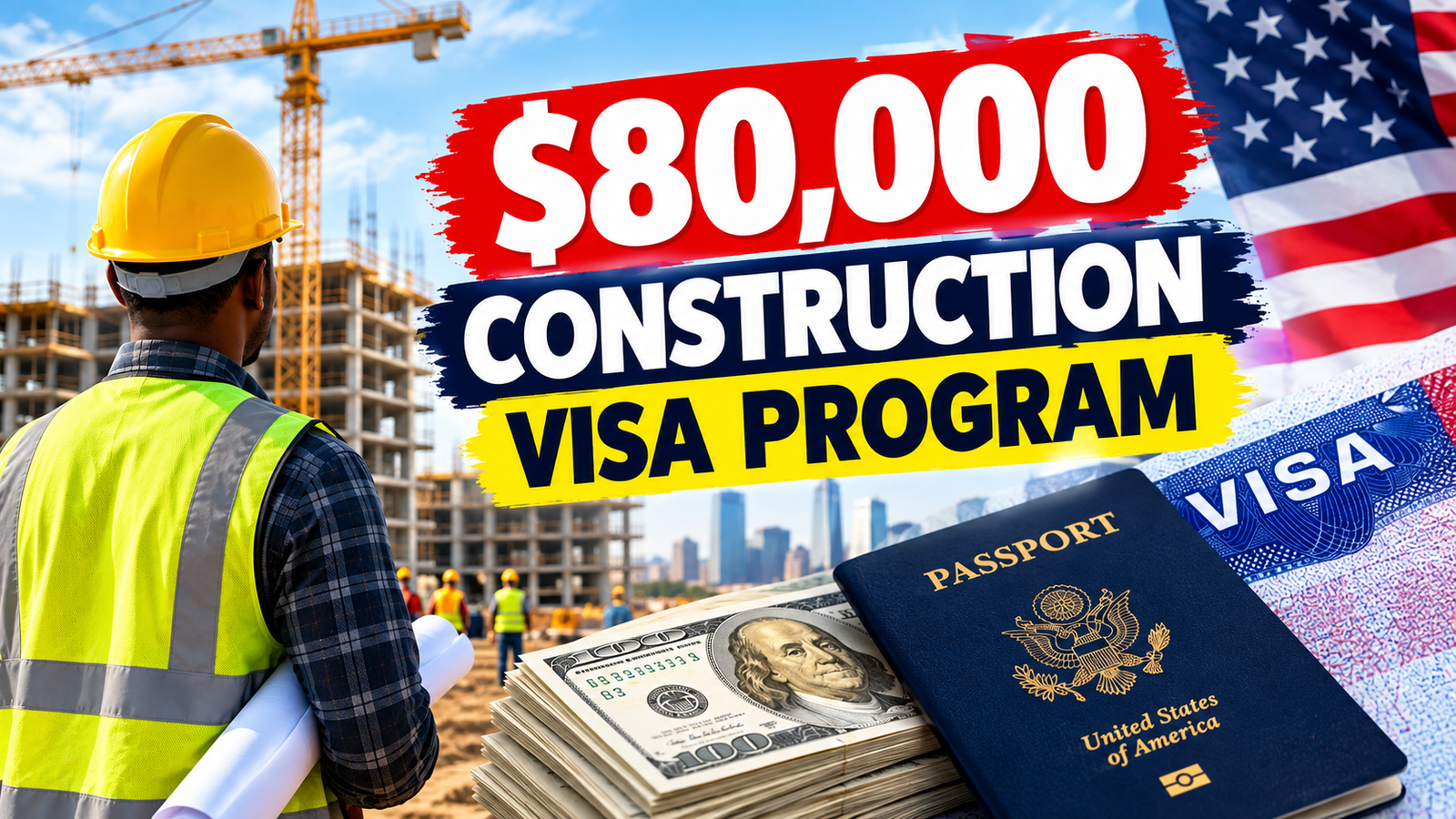 Opportunity to Get Paid $80,000 to Relocate to the USA via the Construction Visa Program